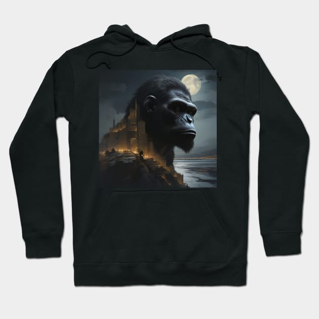 Double exposure Ape #2 Hoodie by R.W.TDesign